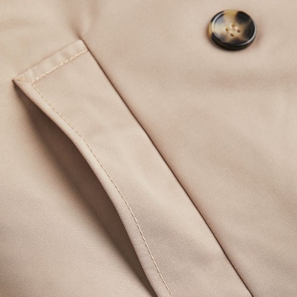 H&M Double-breasted Trench Coat Beige Sz XS NWT - Picture 9 of 10